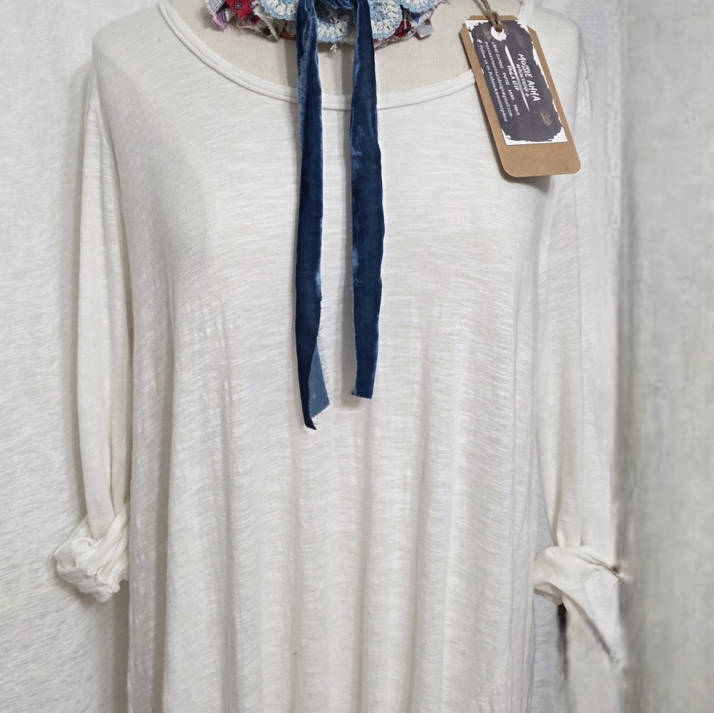 JABOT MOSSIE ANNA ARTISAN DESIGN OOAK NWT Vintage Textiles - Picture 3 of 14